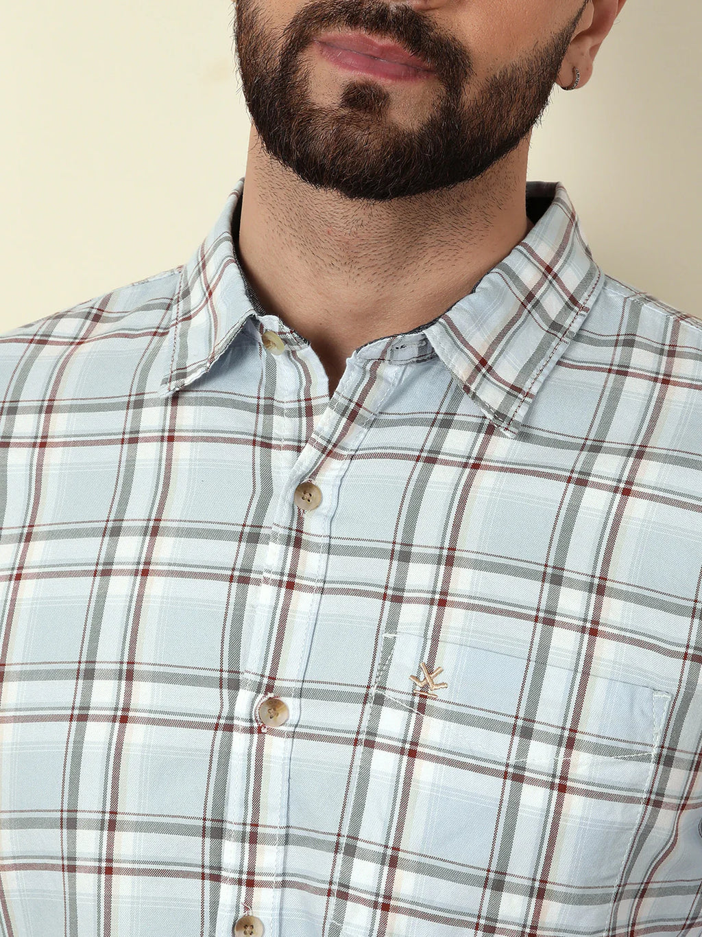 Classic Checked Cotton Shirt | Blue