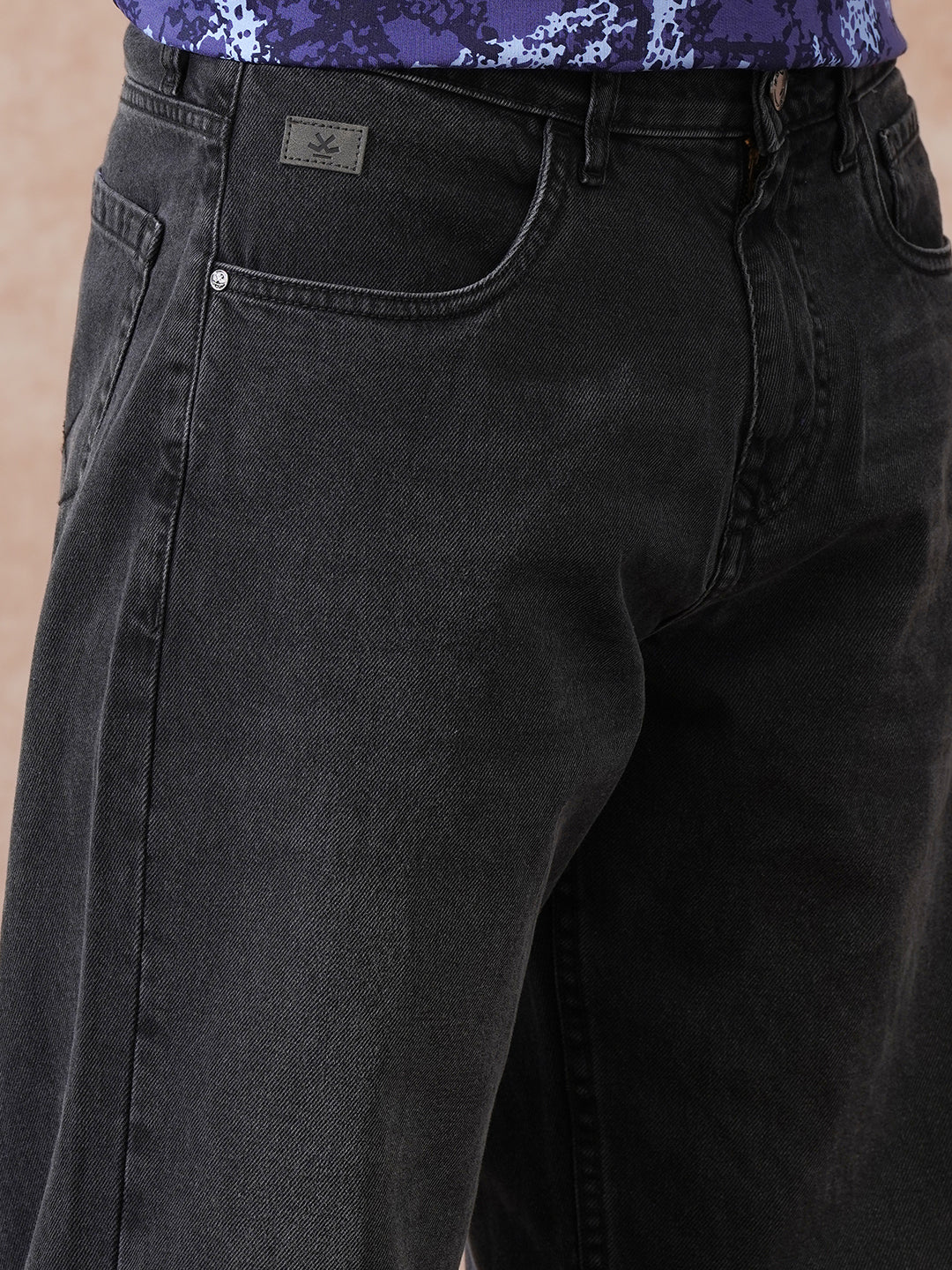 Casual Heavy Fade Loose Fit Jeans | Dark Grey
