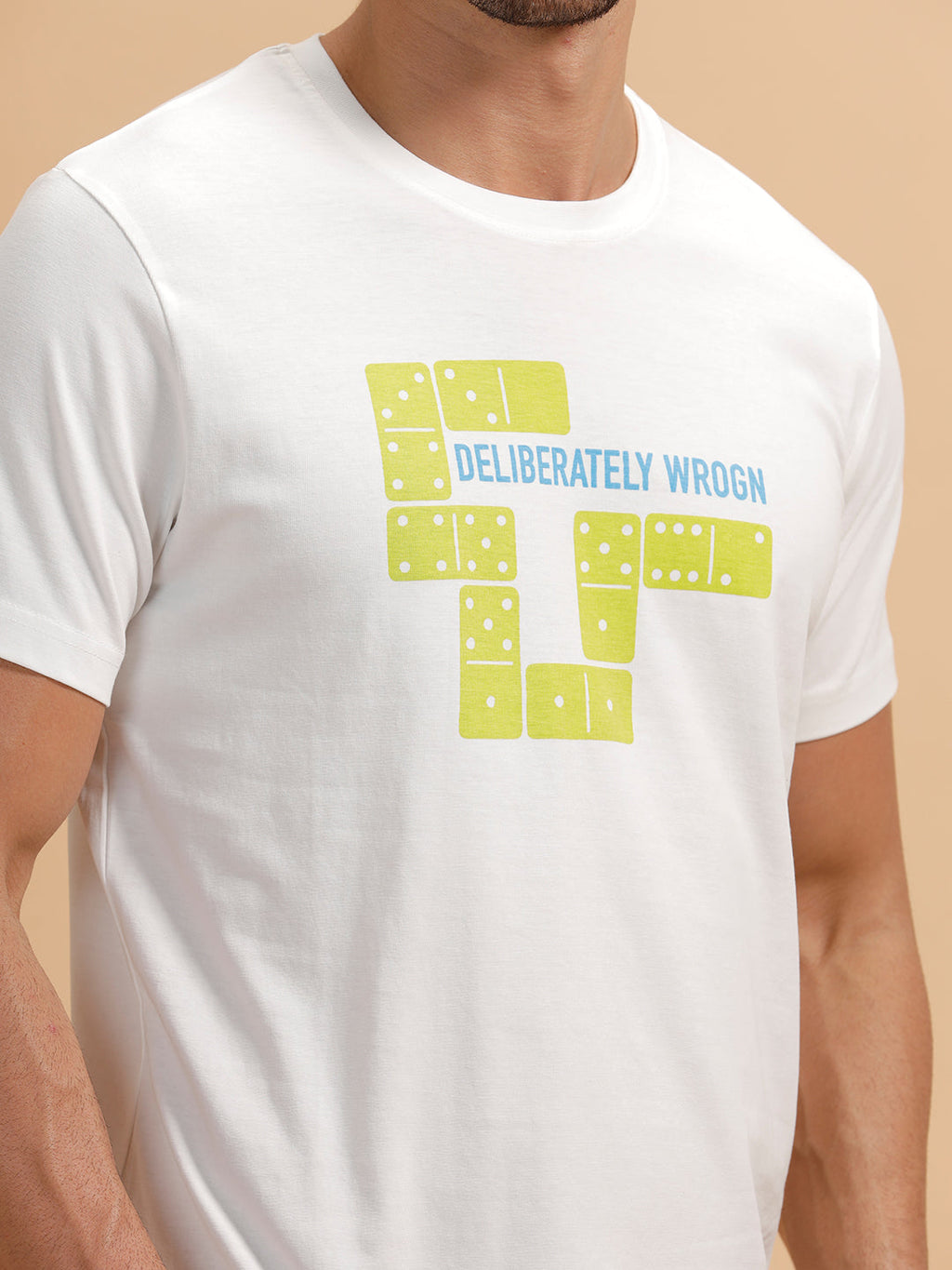 Placement Print Slim Fit T-Shirt | White