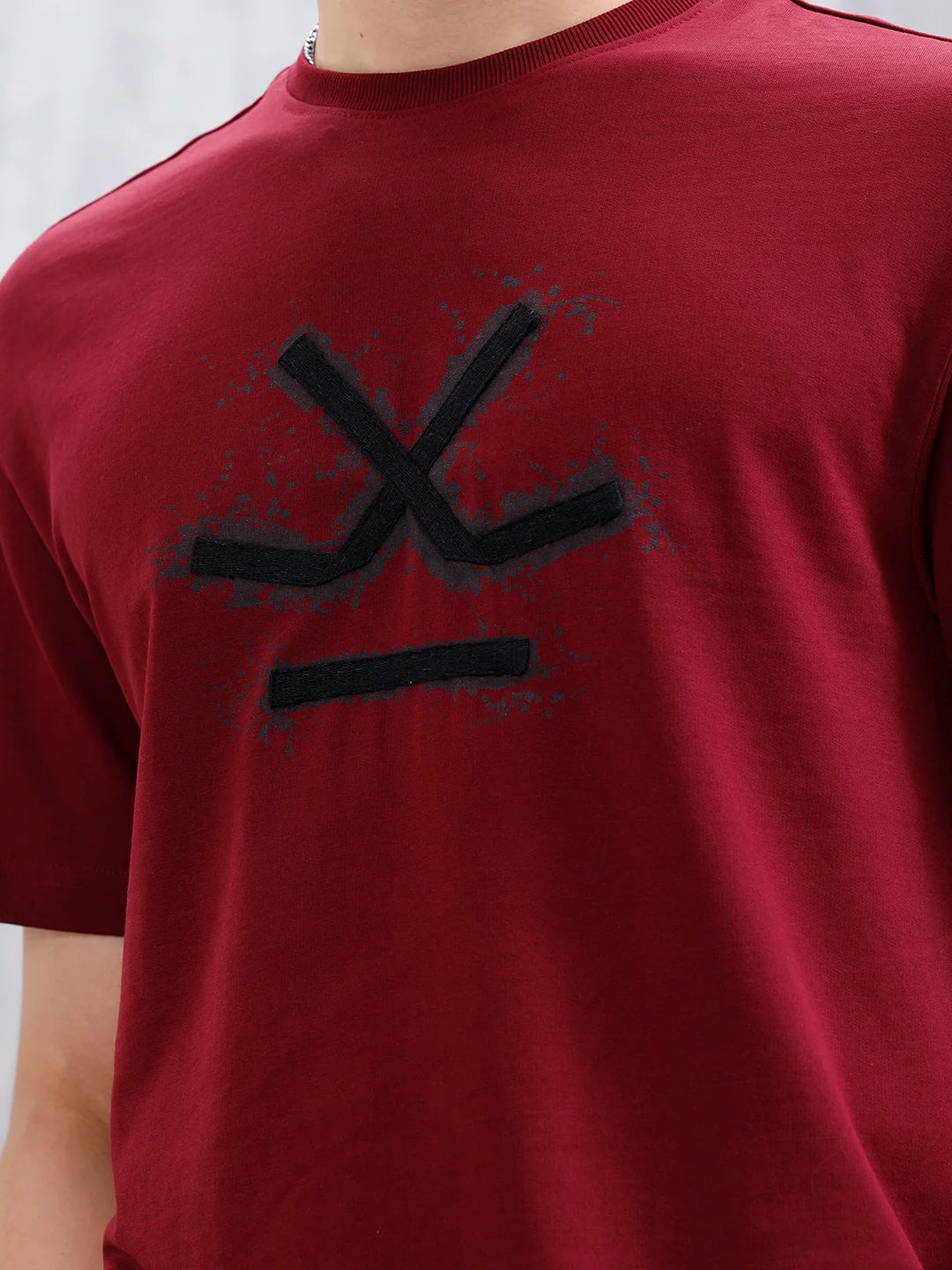 Men’s Wrogn Logo Appliqued Graphic Tee | Maroon