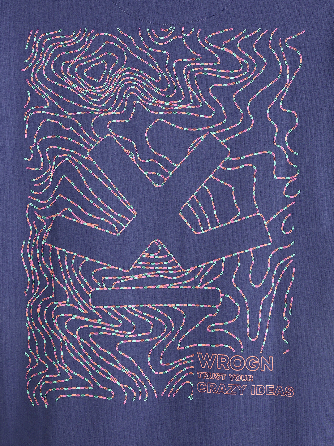 Logo Printed Oversized T-Shirt | Dark Blue