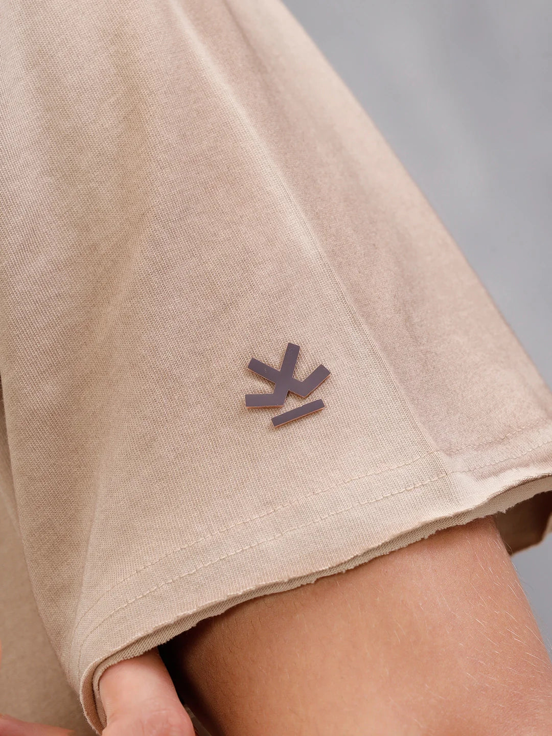 Retro Washed Oversized Fit Tshirt With Back Print |  Beige