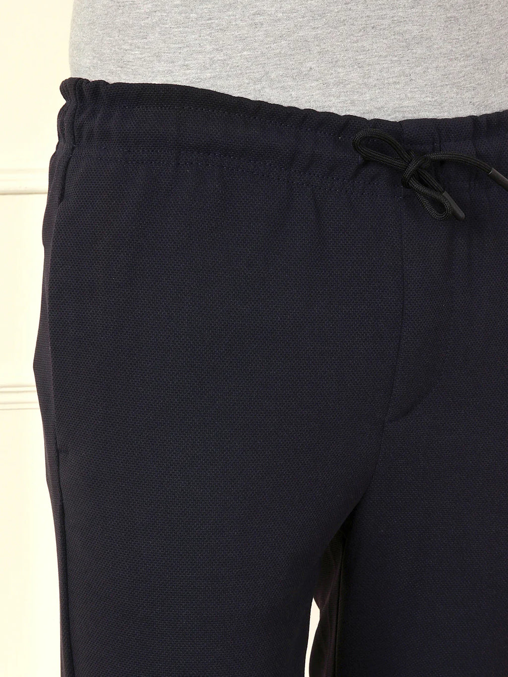 Soft Cotton Blend Knit Trouser | Navy Blue