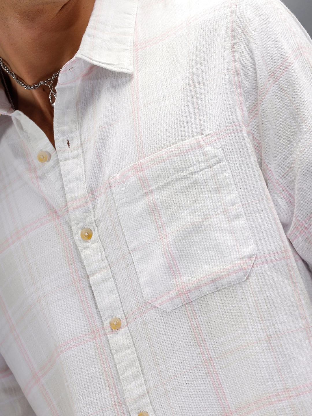 Checkered Full Sleeve Slim Fit Shirt | Light Green