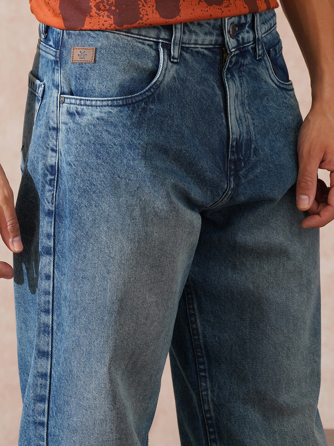 Casual Heavy Fade Loose Fit Jeans | Blue