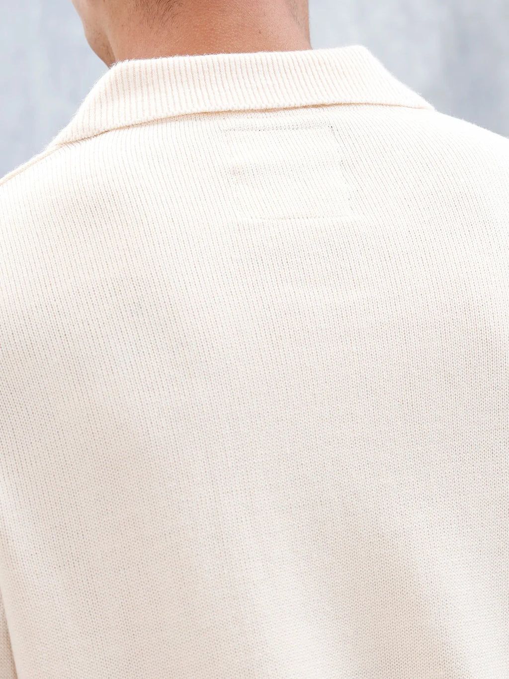 Classic Knit Men’s Sweater With Polo Collar | White