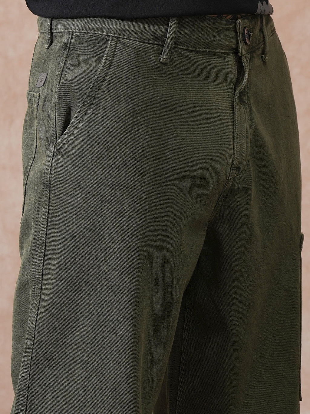 Solid Loose Fit Trouser | Olive