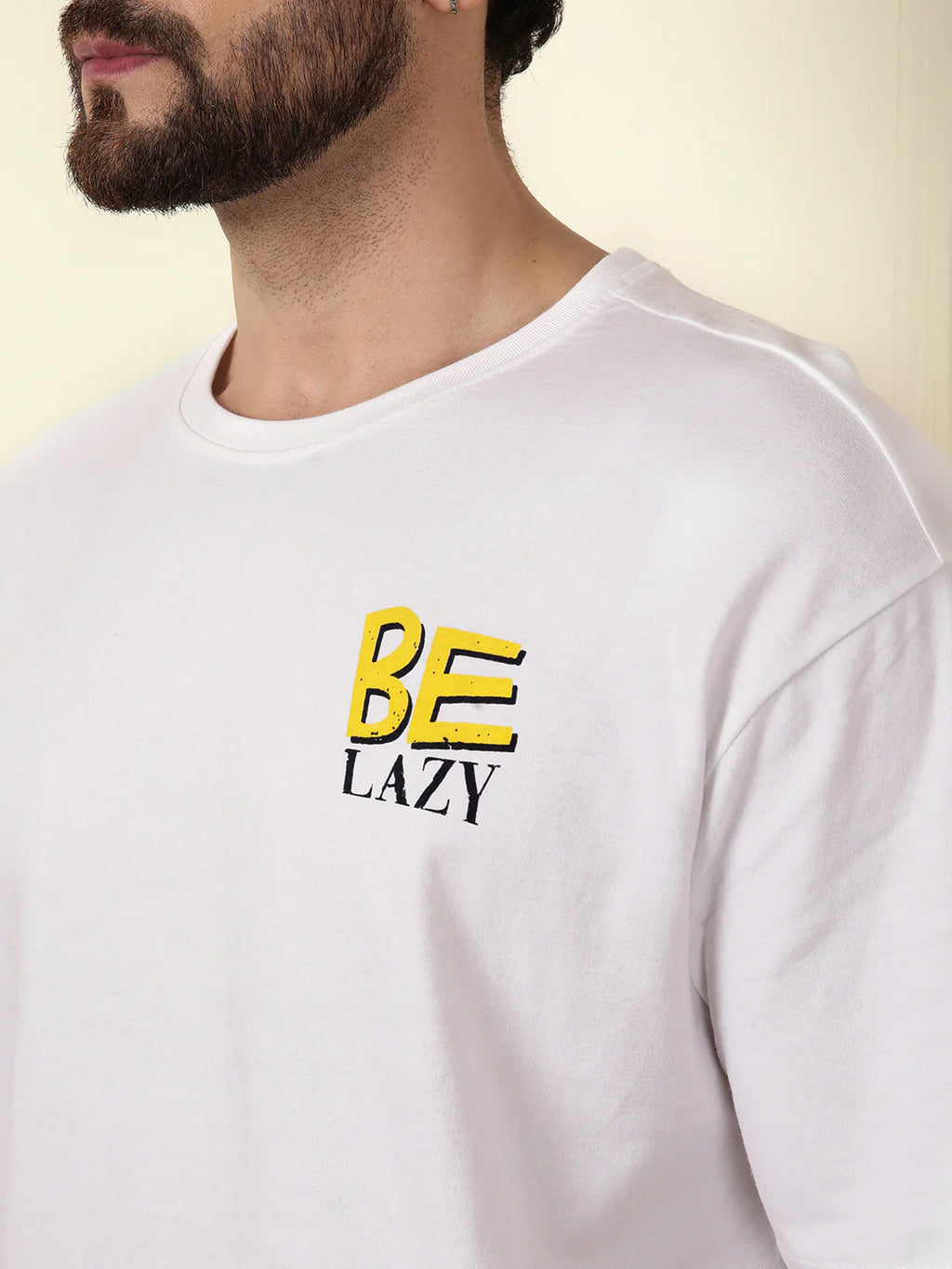 Be Lazy White Oversized T-Shirt