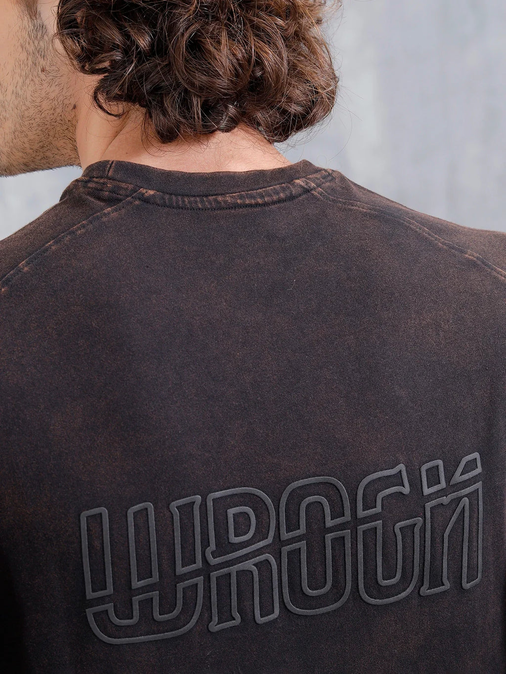 Washed Oversized Crew Neck T-shirt With Embroidery | Black