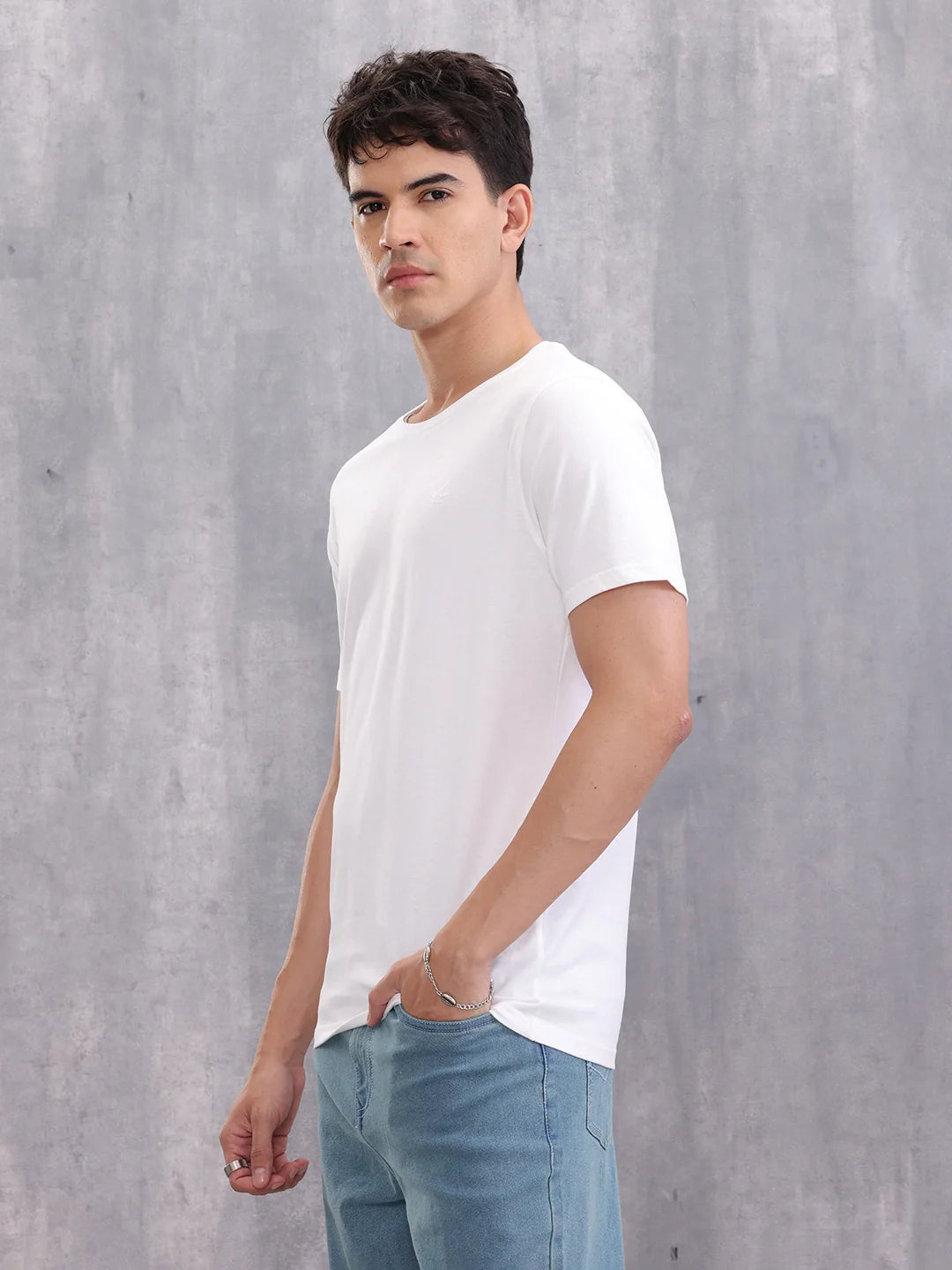Solid Slim Fit T-Shirt | White