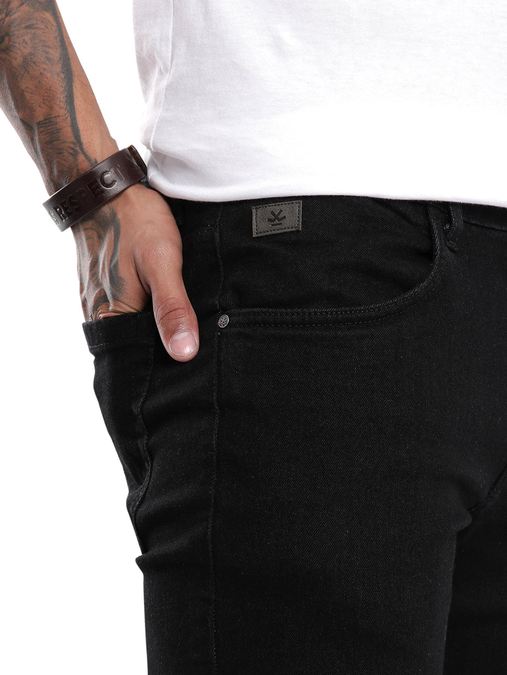 Apex Black Solid Casual Jeans