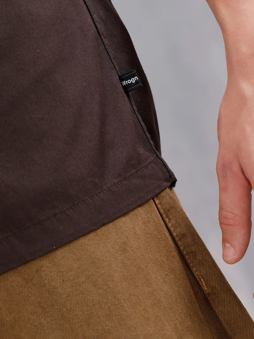 Casual Comfort Fit Shirt With Double Pockets | Brown