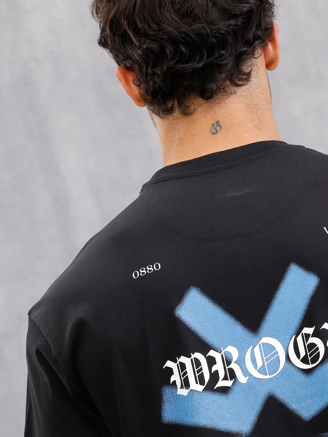 Oversized Fit Brand Carrier T-Shirt With Back Print | Black