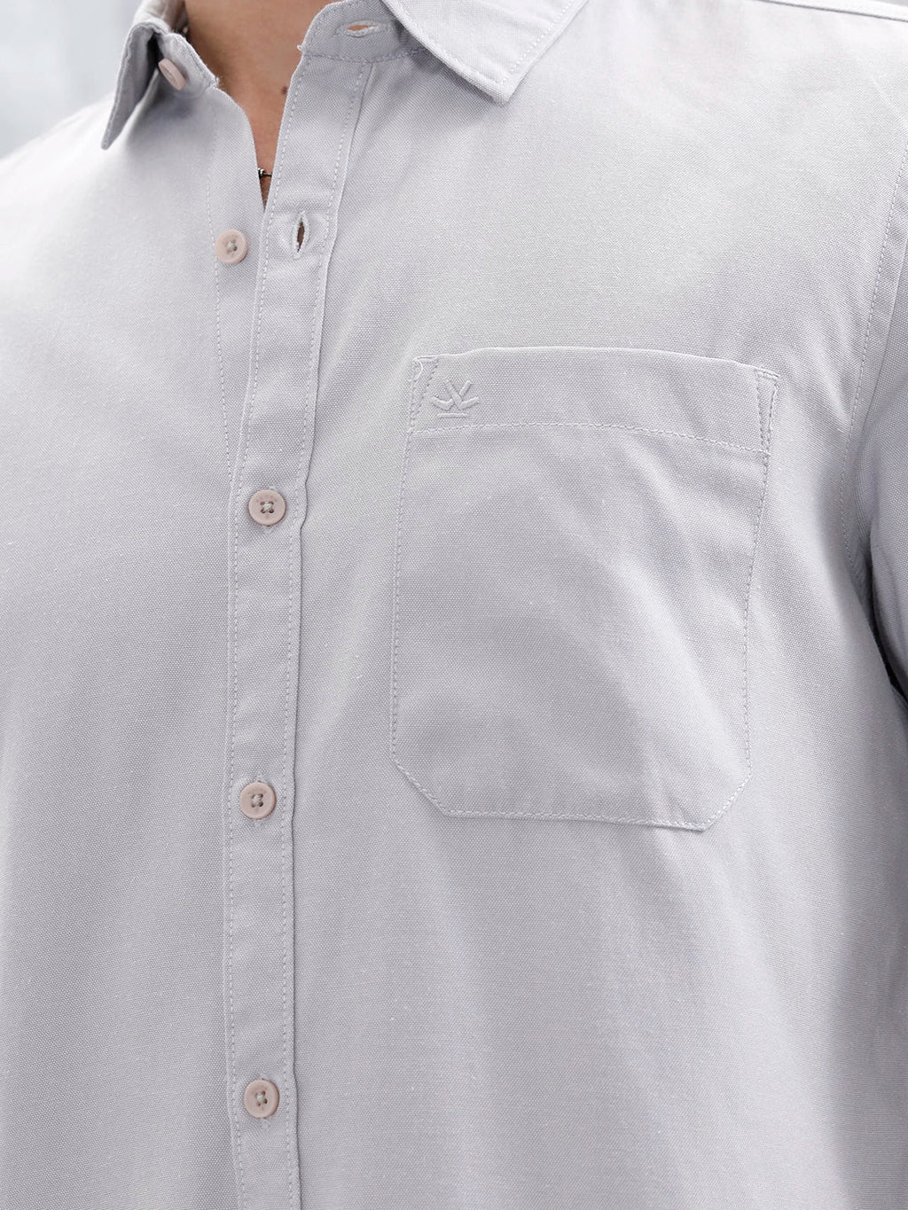 Classic Solid Slim Fit Casual Shirt | Grey