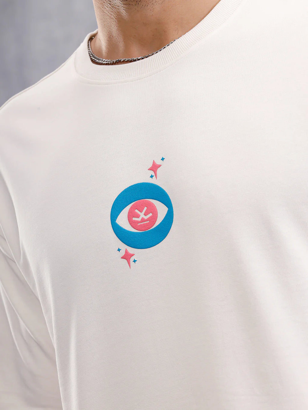 Grow Together Zen Inspired Oversized Back Print Crew Neck T-Shirt  | Off White