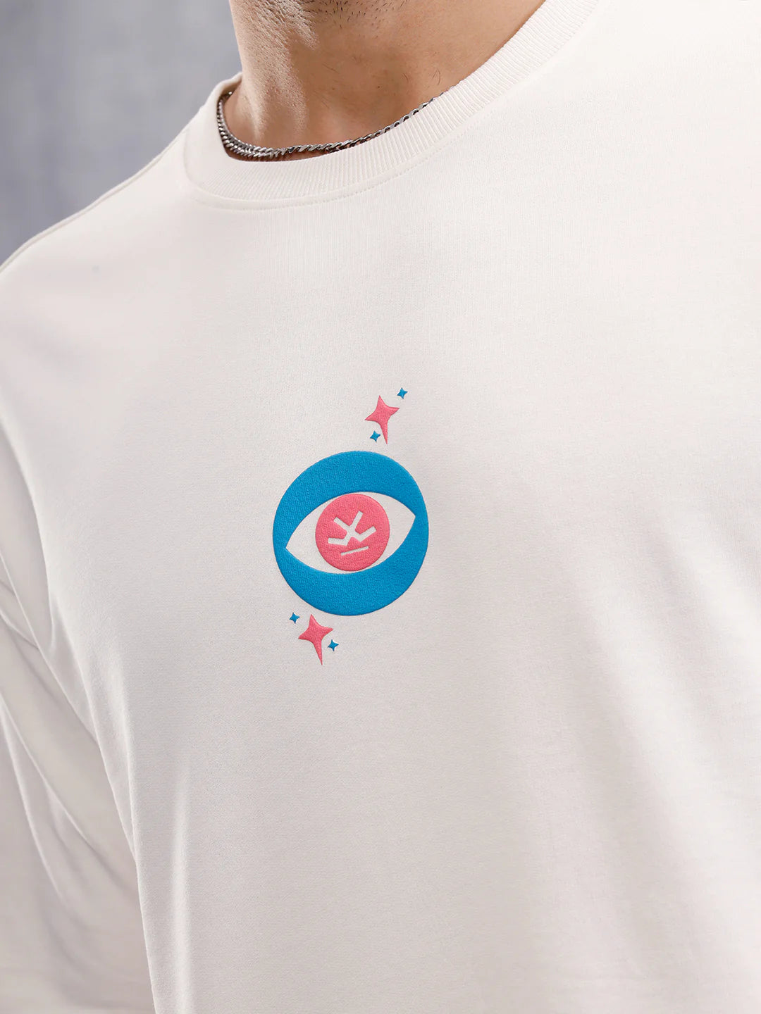 Grow Together Zen Inspired Oversized Back Print Crew Neck T-Shirt  | Off White