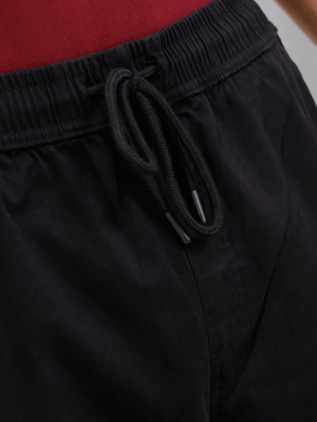 Straight Fit Cotton Stretch Cargo Trouser I Black