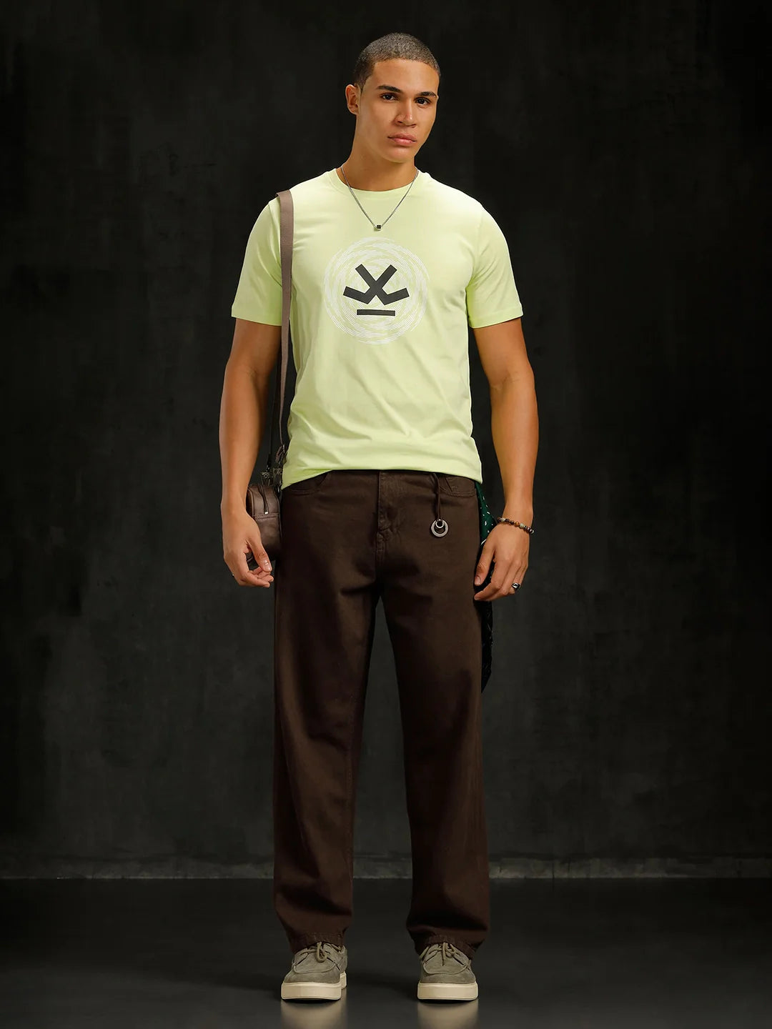 Logo Placement Printed T-Shirt | Green