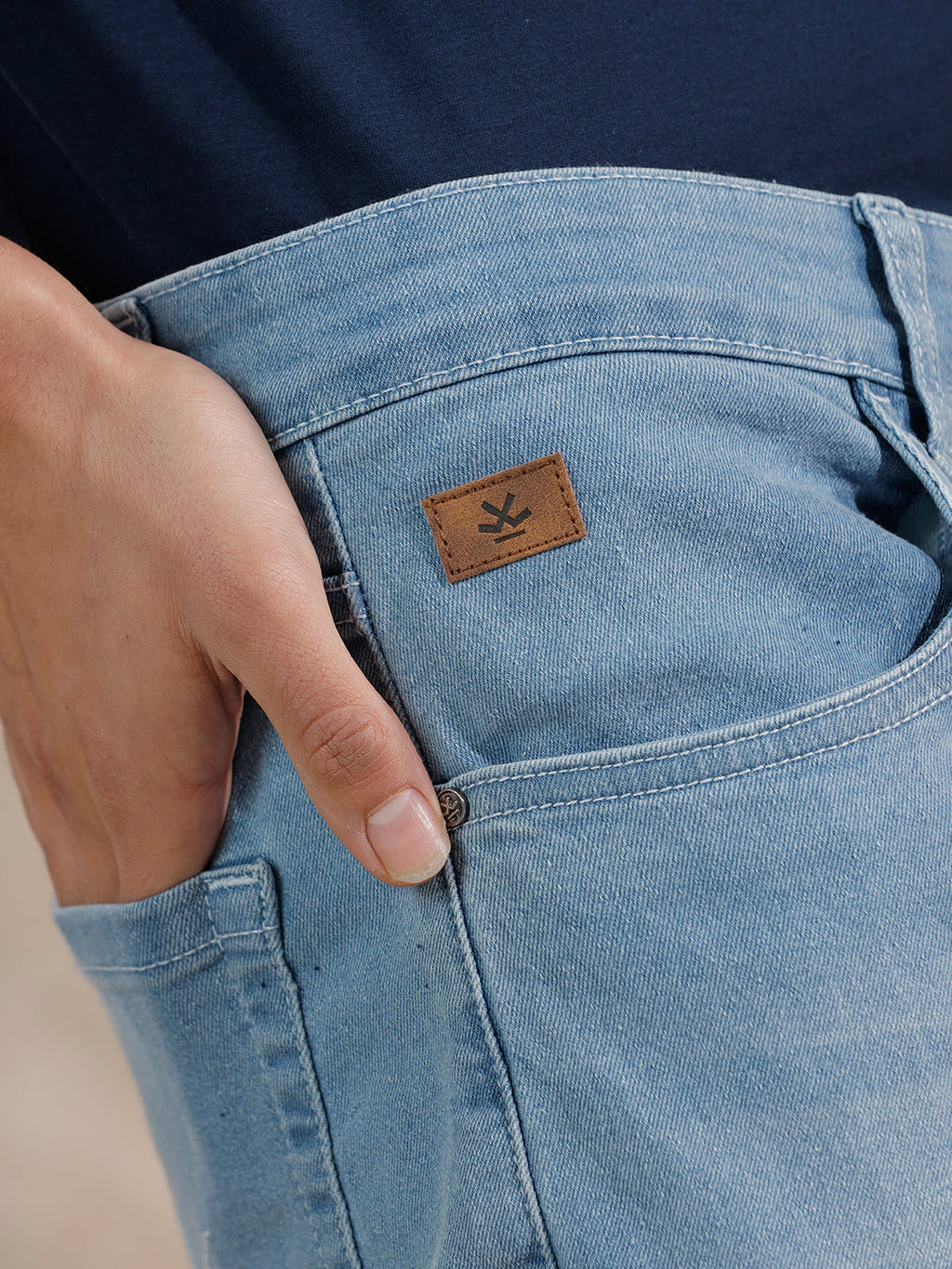 Casual Heavy Fade Slim Fit Jeans | Light Blue