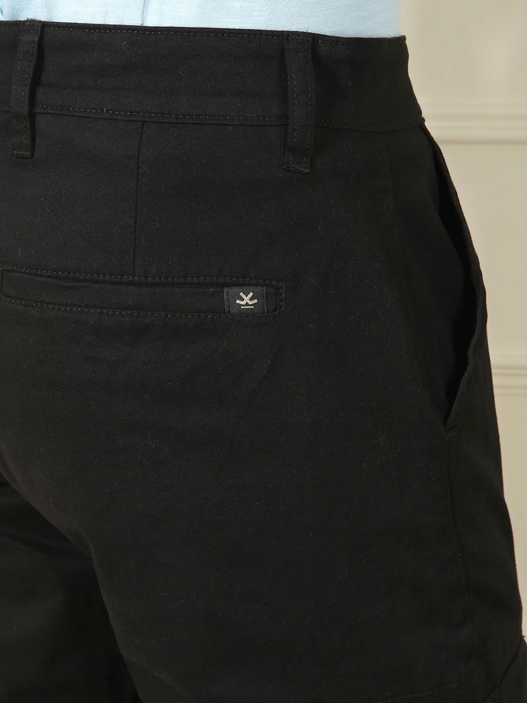 Peached Cotton Cargo Trouser | Black