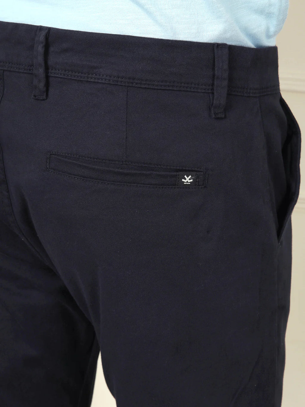 Soft Cotton Blend Chino Trouser | Navy Blue