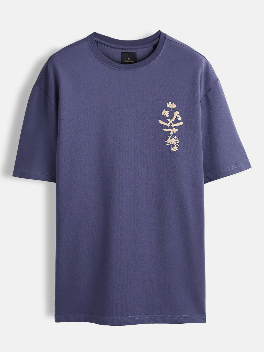 Graphic chest print oversized T-shirt | Dark blue