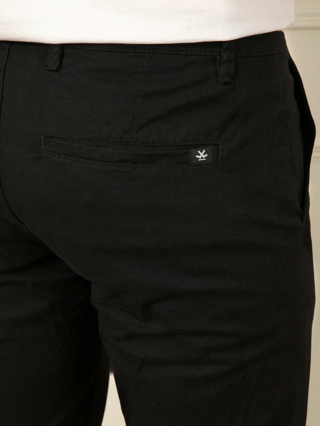 Soft Cotton Blend Chino Trouser | Black