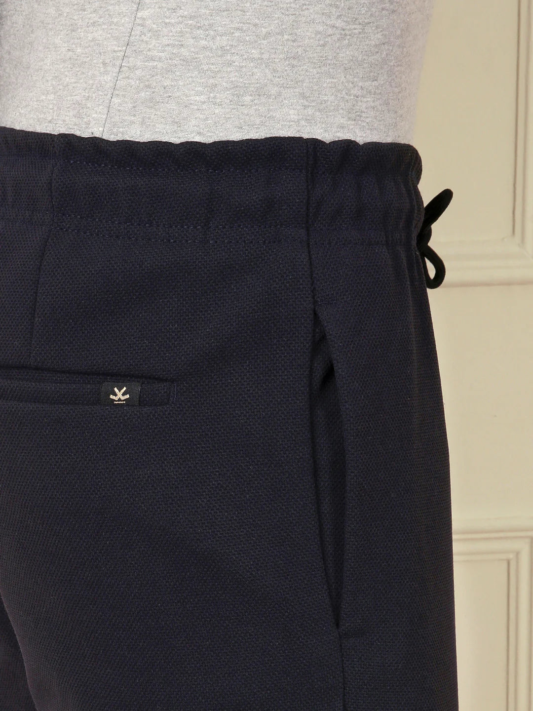 Soft Cotton Blend Knit Trouser | Navy Blue