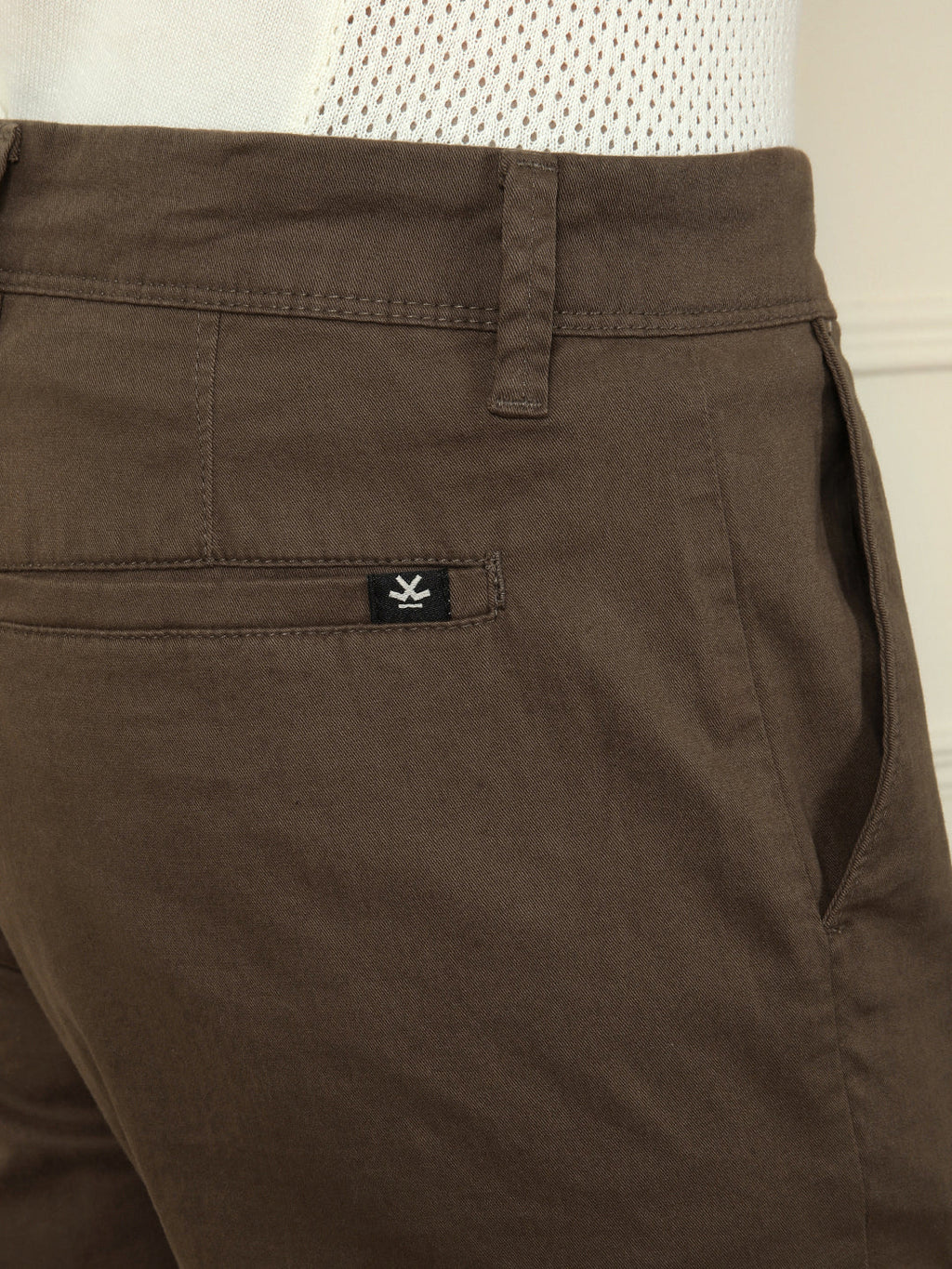 Soft Cotton Blend Chino Trouser | Brown