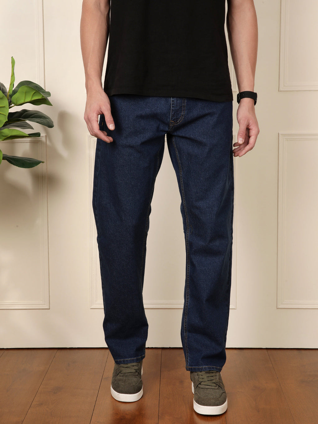 Dark Blue Regular Fit Denim Jeans