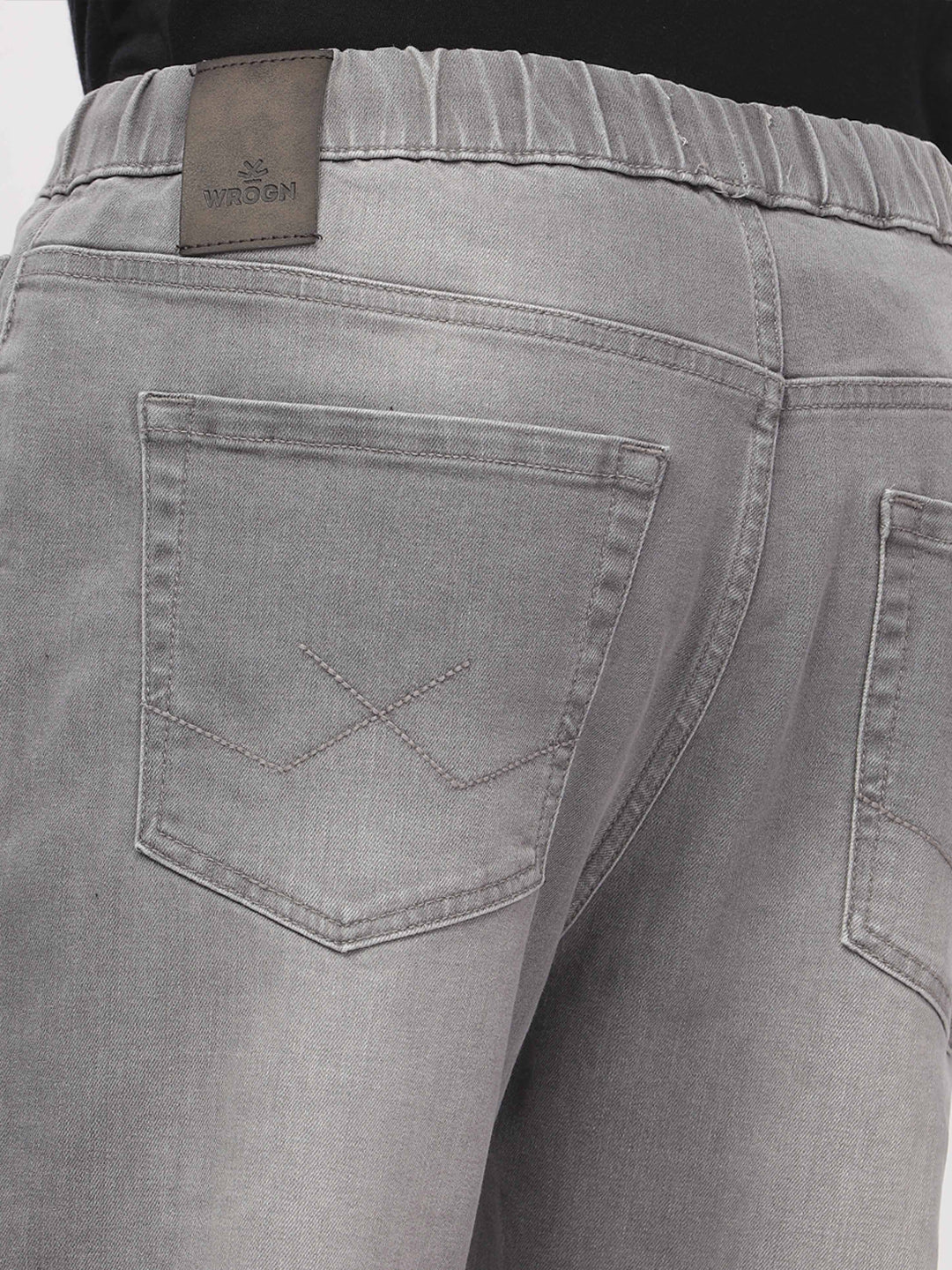 Grey Drawstring Denim Jogger