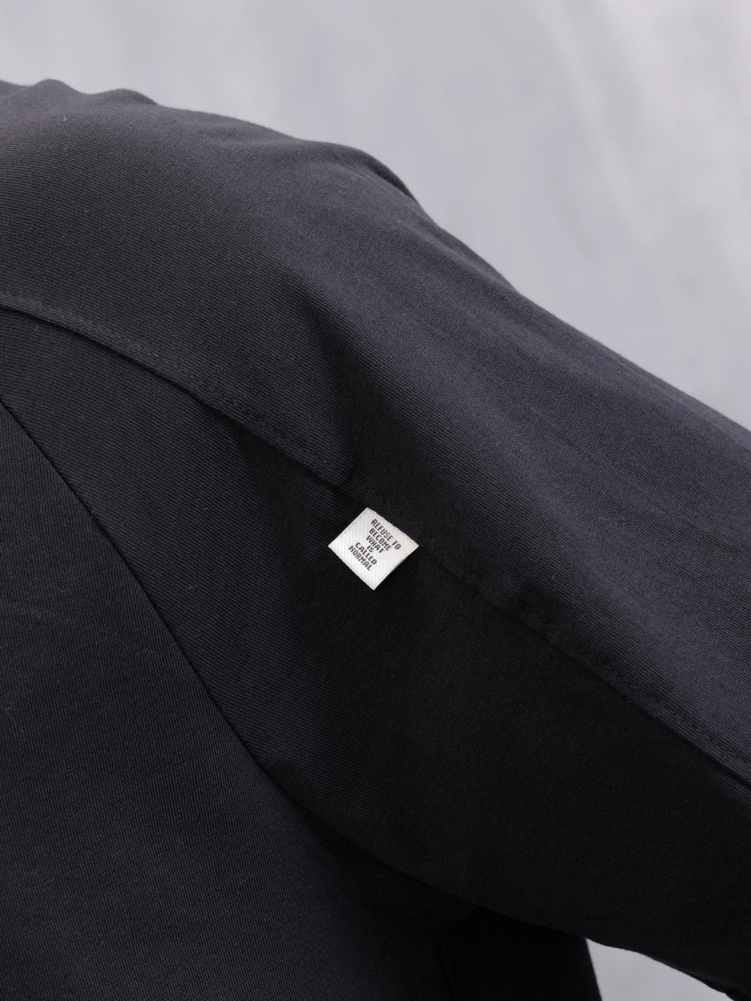 Tonal Cut&Sew Oversized Fit T-shirt With Patch Pocket And Elasticated Bottom Hem | Black