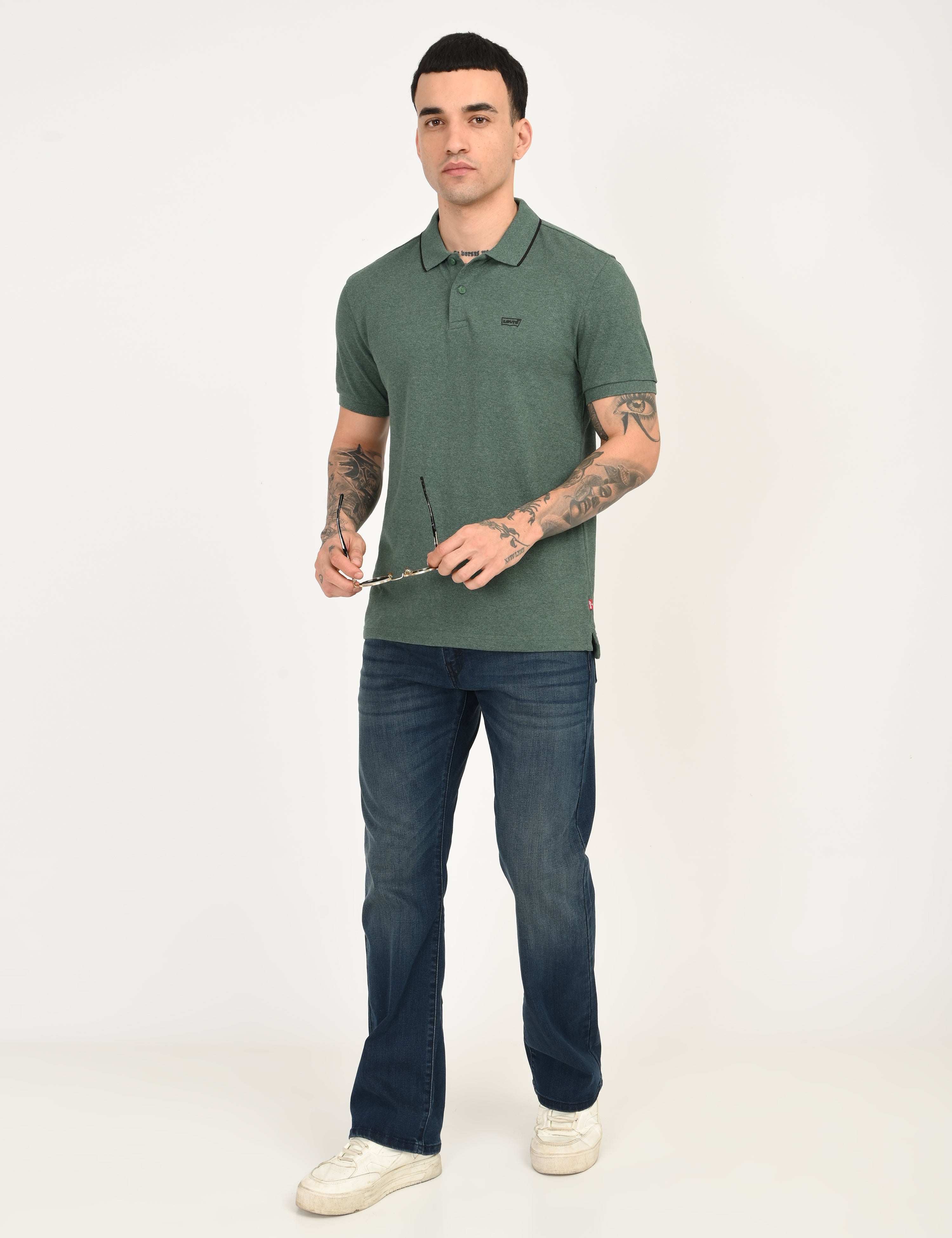 Men's Green Slim Fit Polo T-shirt
