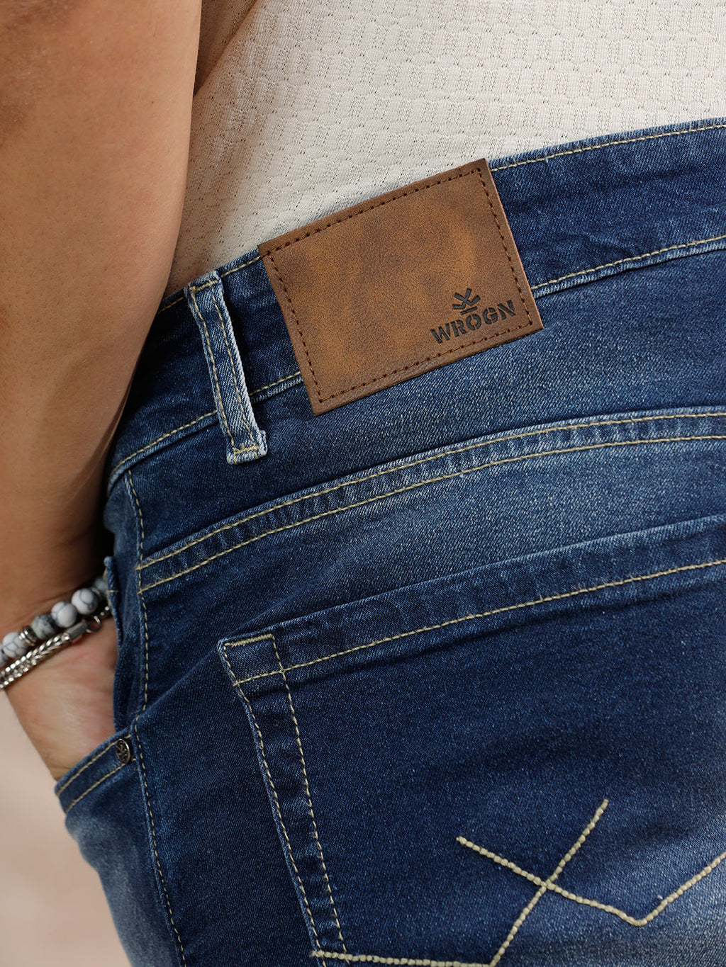 Distressed Heavy Fade Slim Fit Jeans | Blue