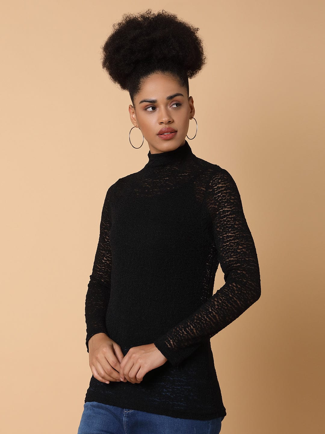 Women's Black Lace Top