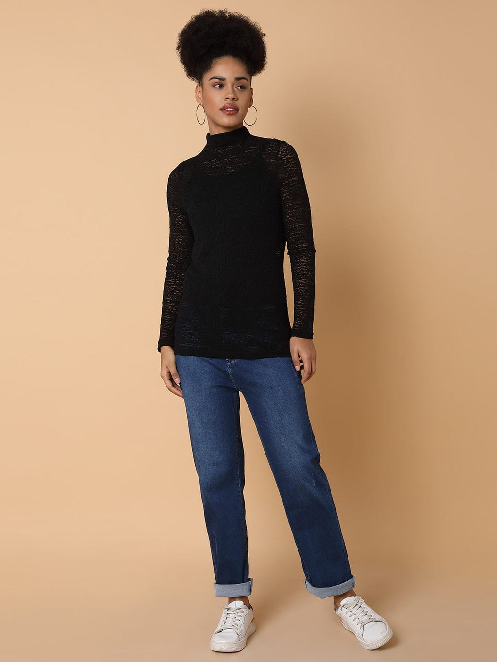 Women's Black Lace Top