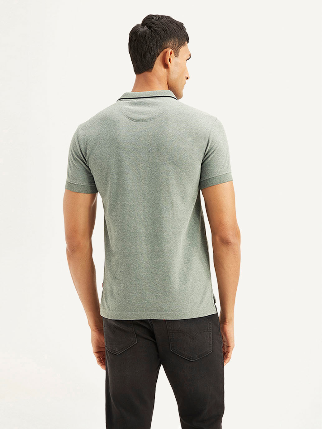 Men's Solid Slim Fit Polo T-shirt