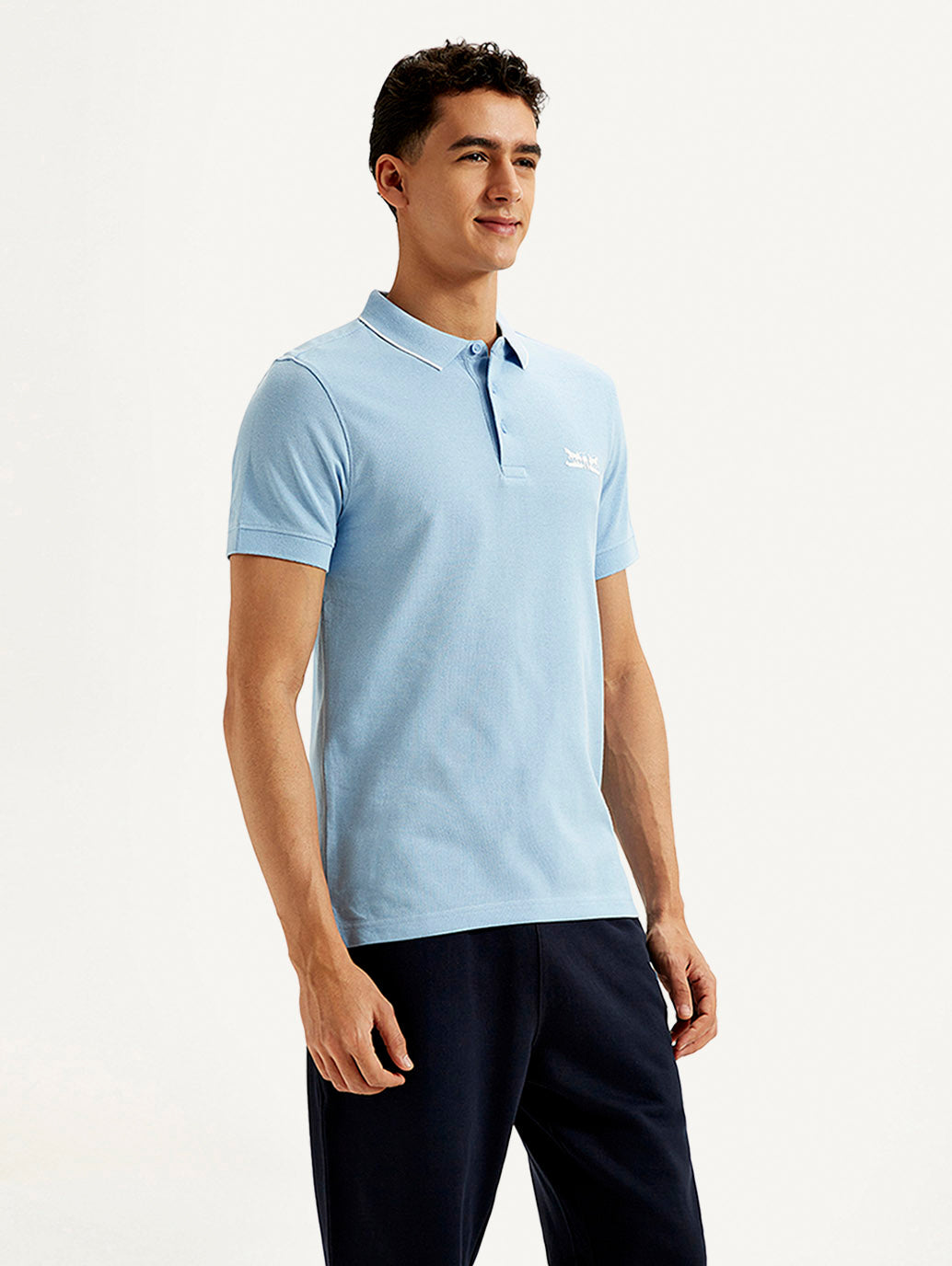 Men's Solid Slim Fit Polo T-shirt