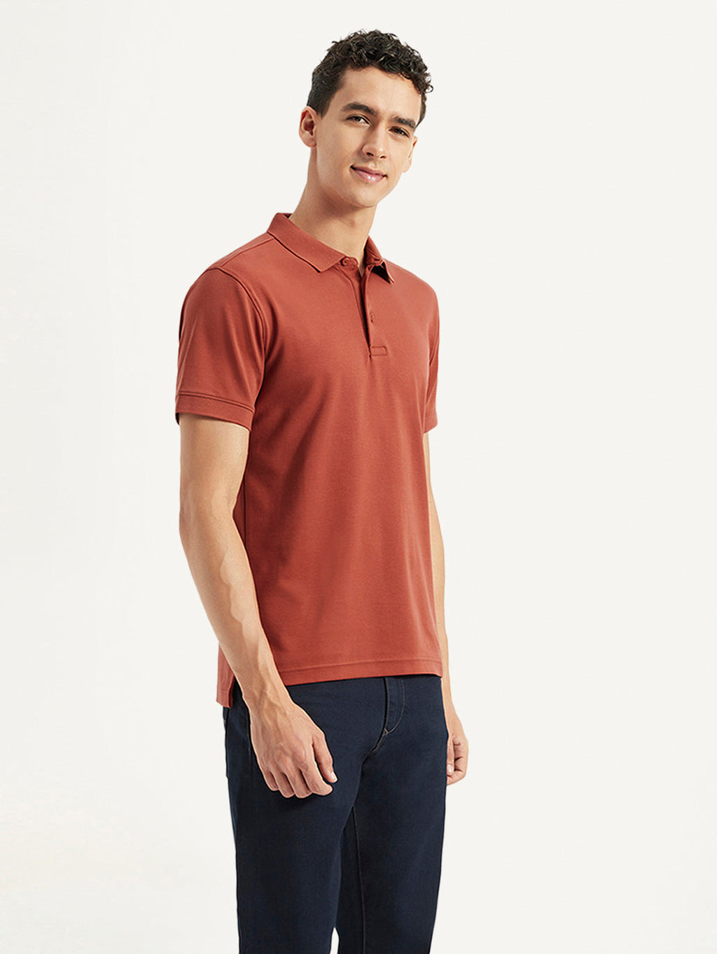 Men's Solid Slim Fit Polo T-shirt