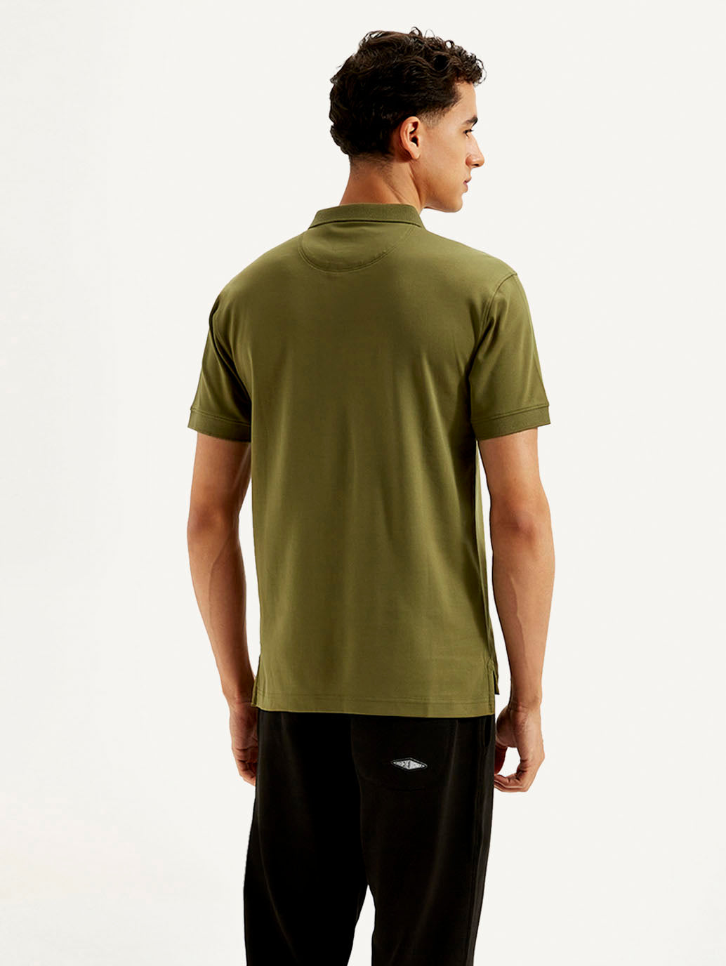 Men's Solid Slim Fit Polo T-shirt