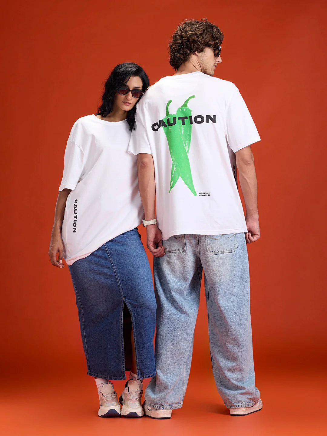 Men’s Oversized Graphic Printed Tee | White