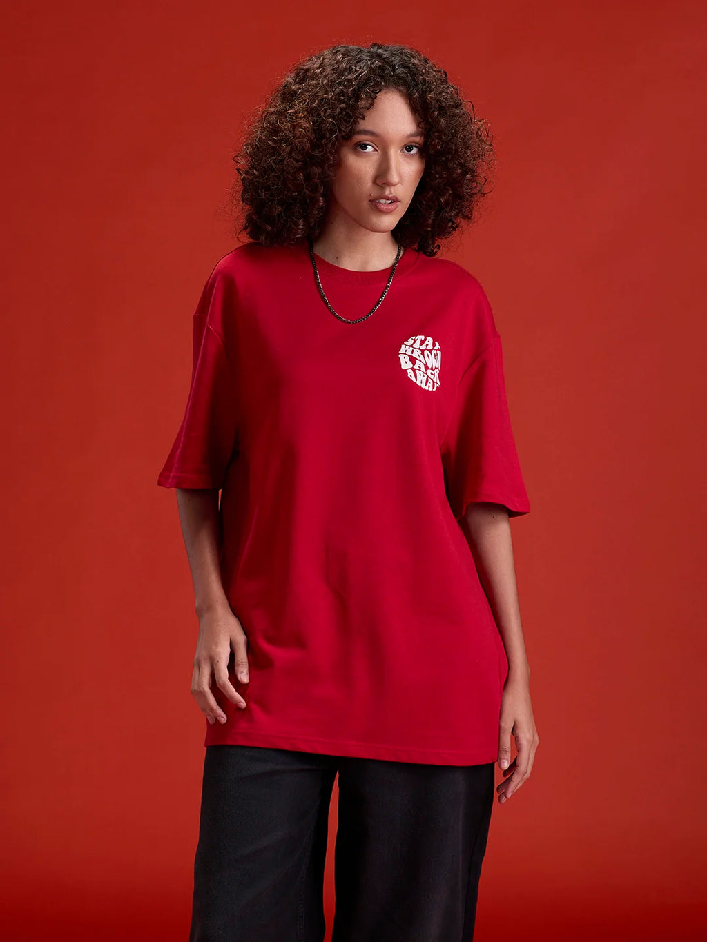 Men's Oversized Tee With Graphic  |  Red