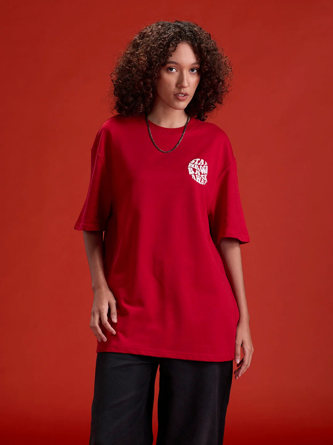 Men's Oversized Tee With Graphic  |  Red