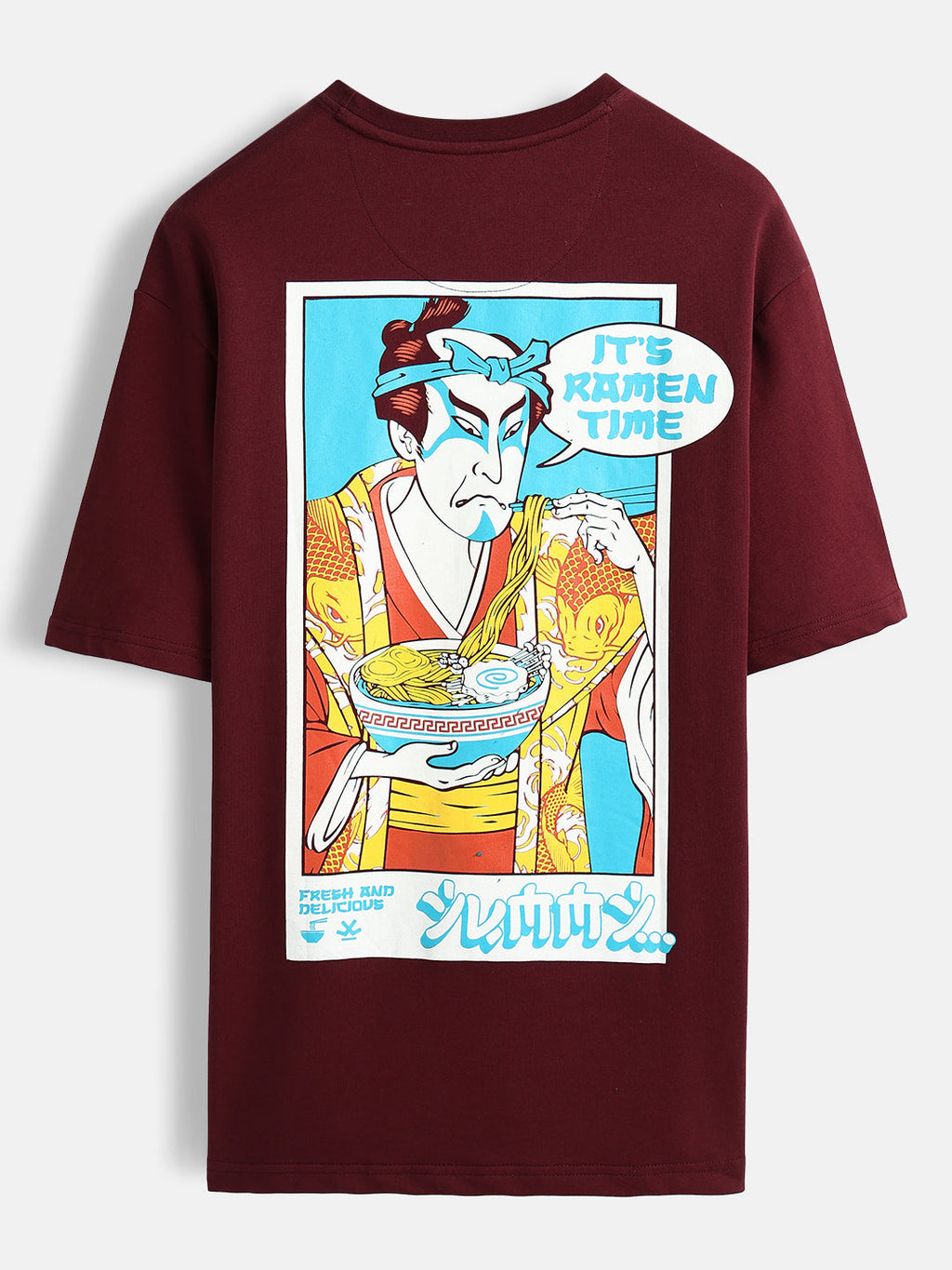 Minimal chest print T-shirt | Maroon