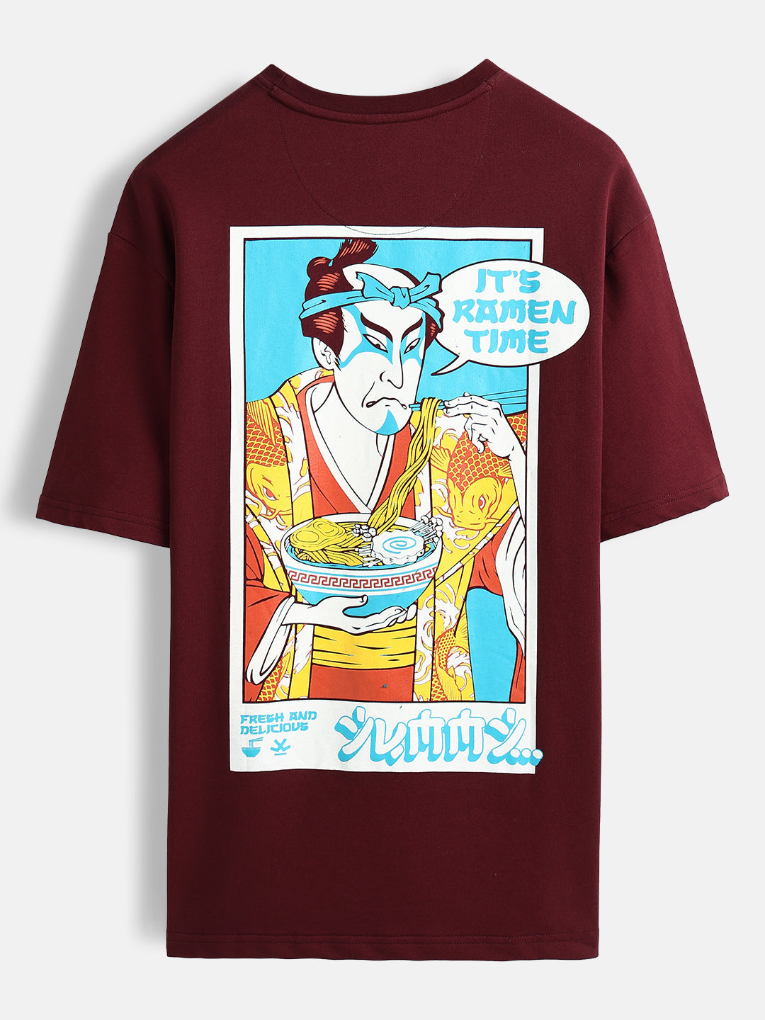 Minimal chest print T-shirt | Maroon