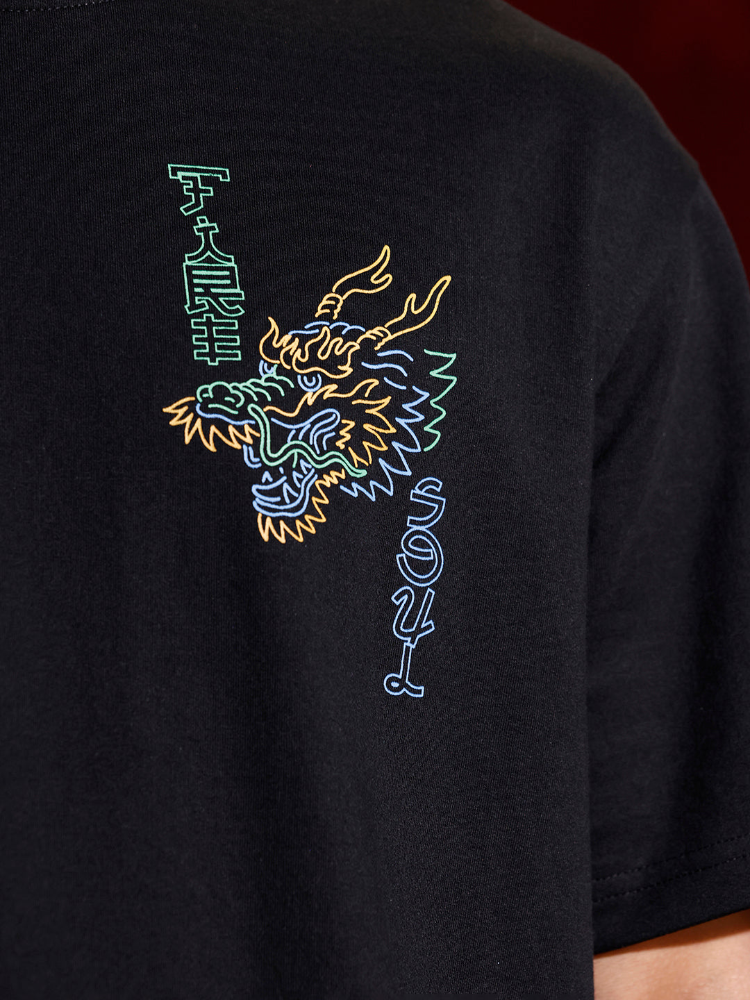 Samurai multi-print oversized T-shirt | Black