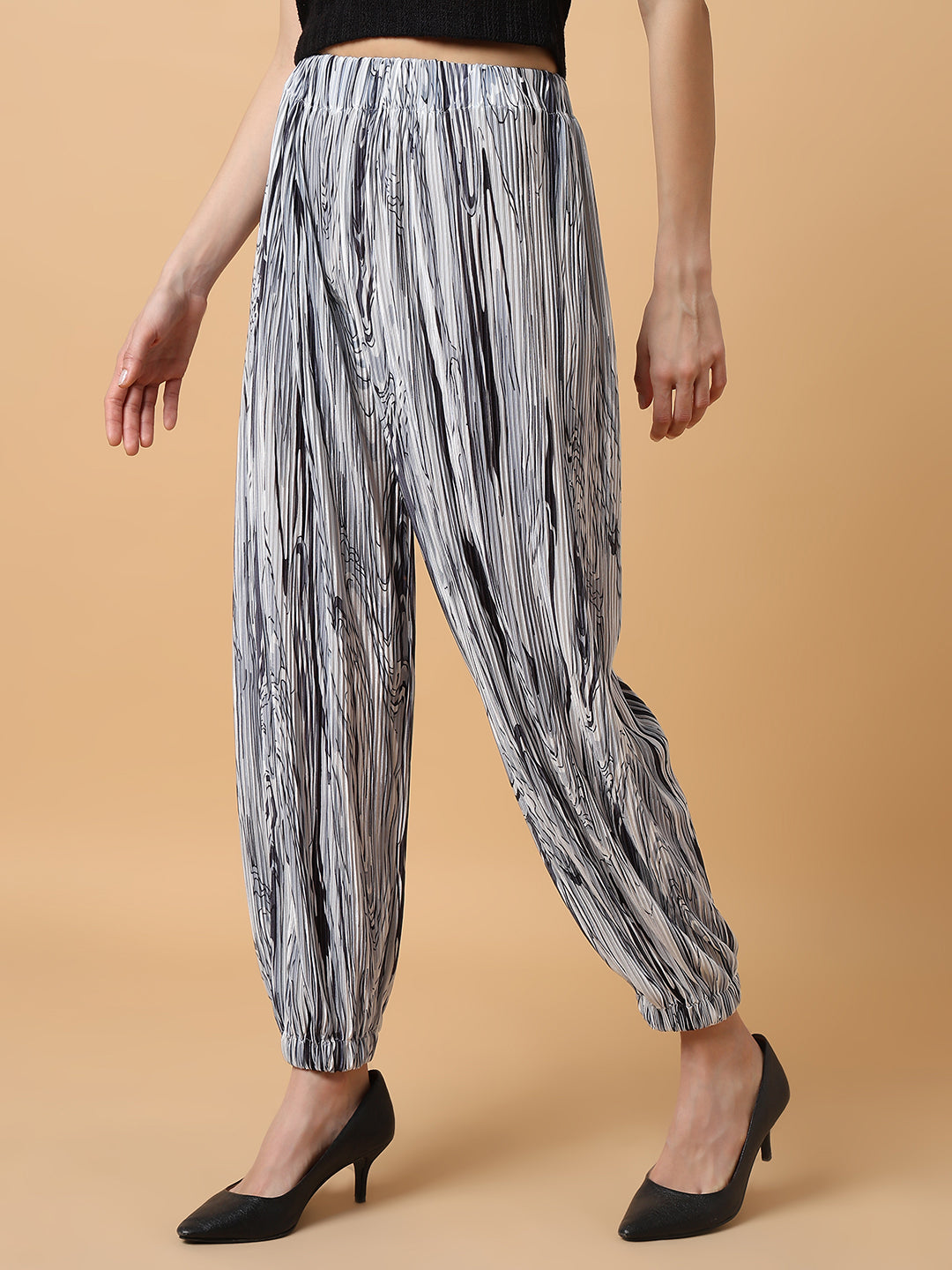 Women's Grey Comfort Slim Fit Trousers