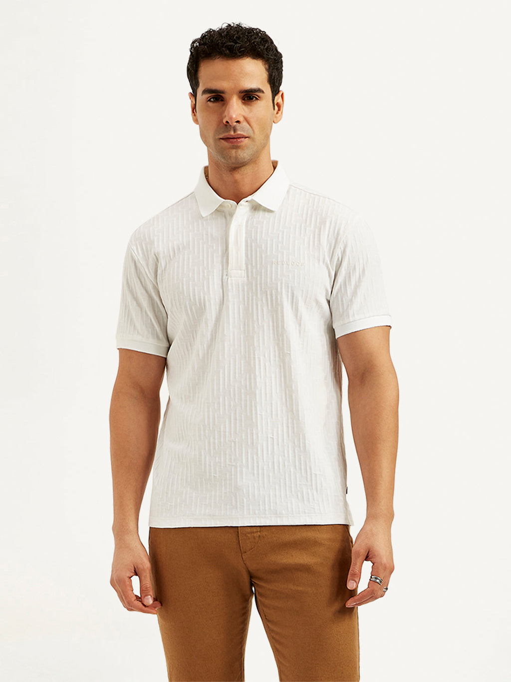 Men's Redloop Textured Slim Fit Polo T-Shirt