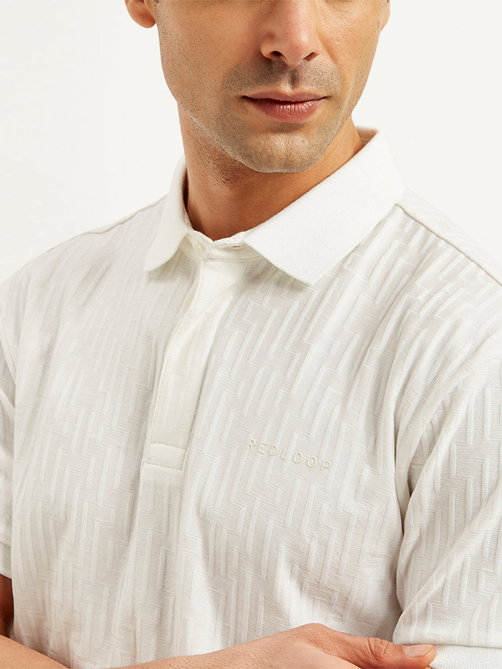 Men's Redloop Textured Slim Fit Polo T-Shirt