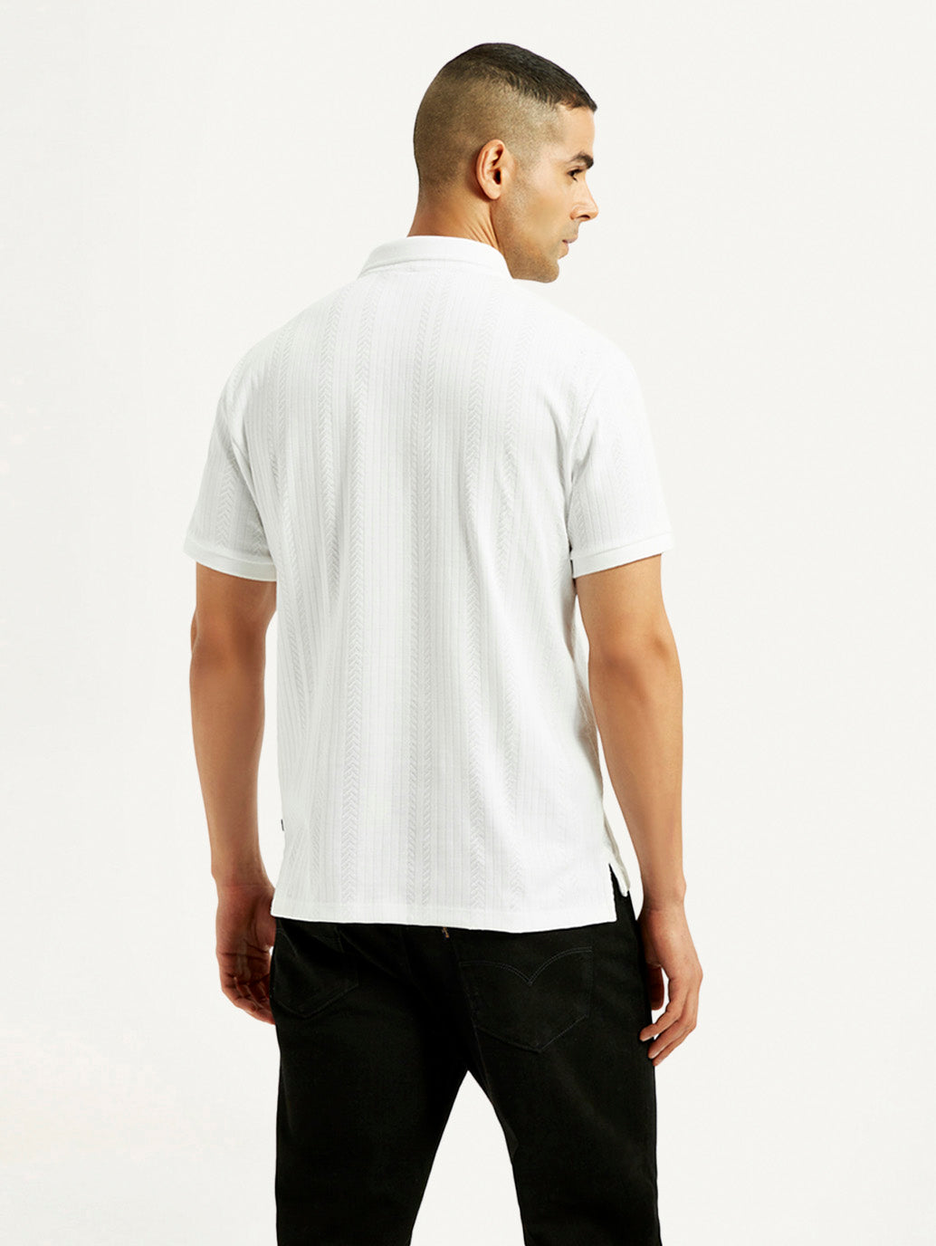 Men's Redloop White Slim Fit Polo T-shirt